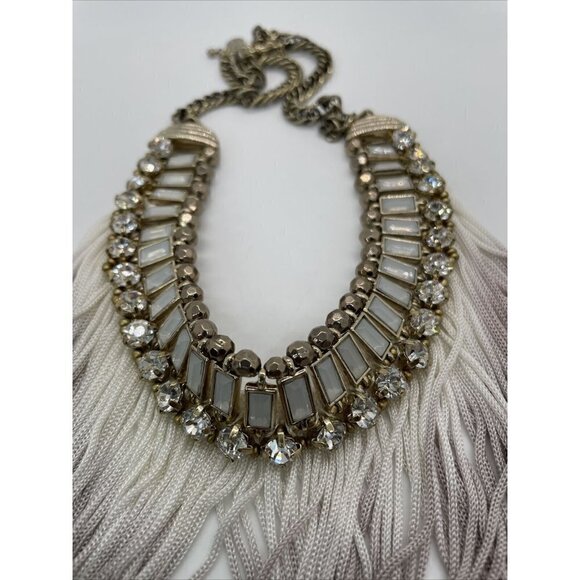 Express Gold Tone Chain Ombre Fringe Bib Collar Necklace 17.5" Egyptian Princess - Picture 5 of 5
